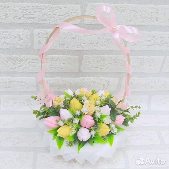 Букет цветов тюльпаны из мыла. Интерьер