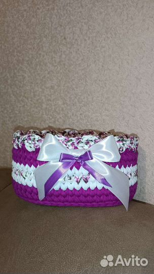 Корзина из трикотажной пряжи