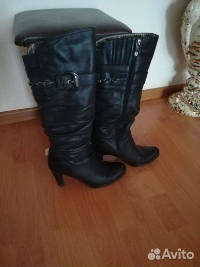 Сапоги кожаные зимние