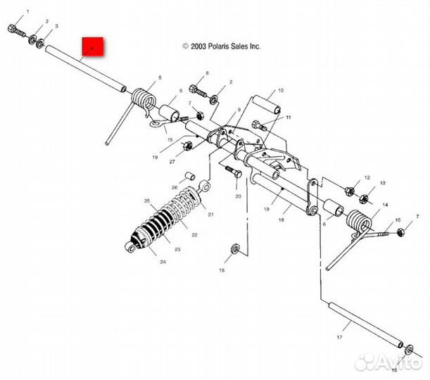 Ось на снегоход Polaris Widetrak LX 5134040