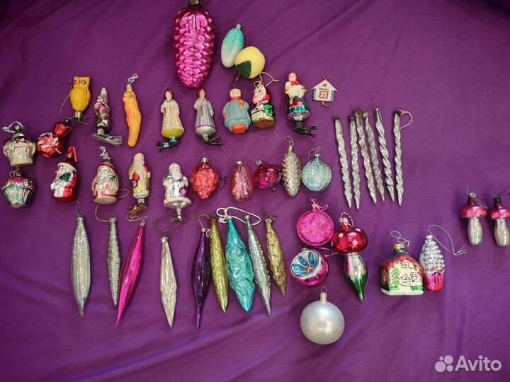 Елочные игрушки на прищепках времен СССР