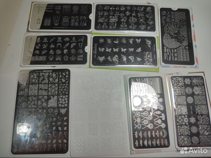 Набор гель лак, пластины для стемпинга