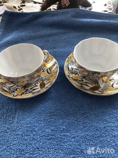 Чайная пара золотые ромашки