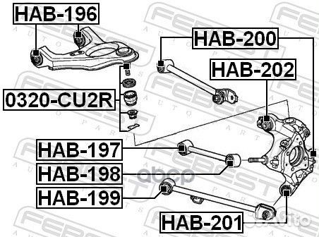 Сайлентблок задней цапфы honda accord 09- HAB20