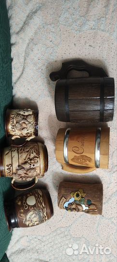 Кружка пивная (глина, дерево)