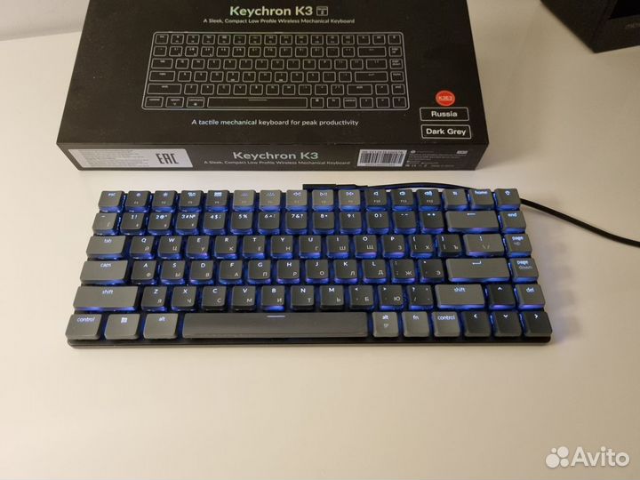 Keychrone k3 RGB (смазка, мод, brown + red)