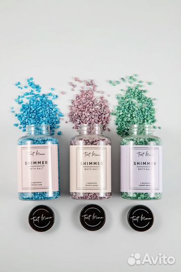 Соль для ванн с шиммером ручной работы