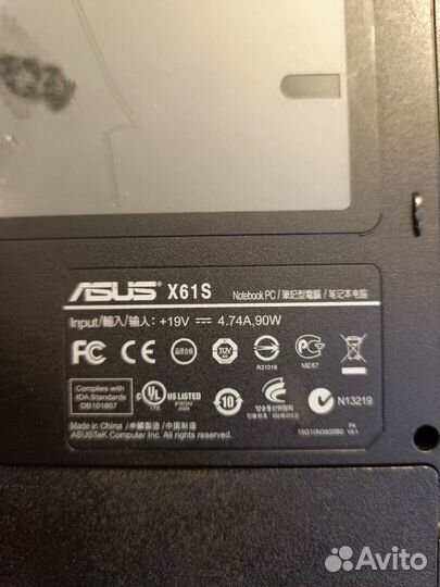 Ноутбук asus X61S