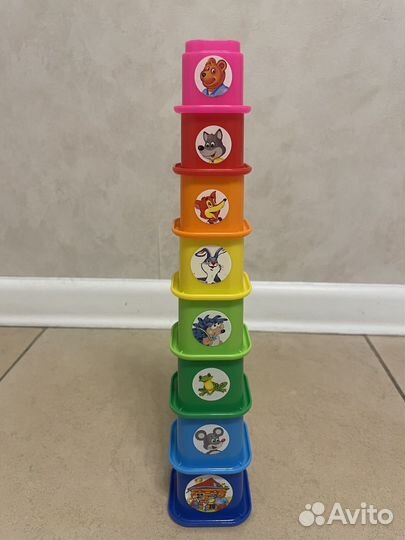 Развивающая игрушка Стаканчики-пирамидка Теремок