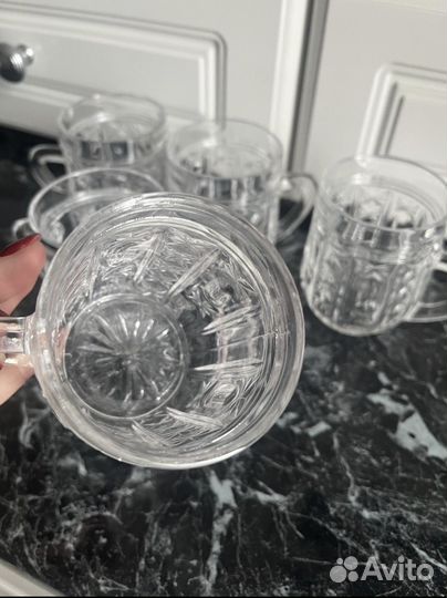 Стаканы кружки СССР, винтаж, новые, 5 шт