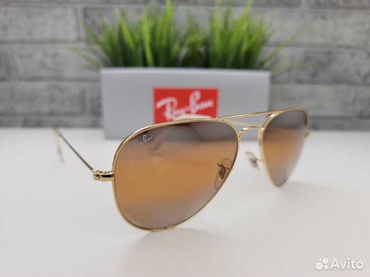 Очки Ray Ban Aviator Large Metal 001/4F Зеркальные