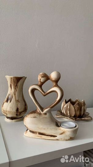 Декоративные статуэтки набор, подсвечник, ваза