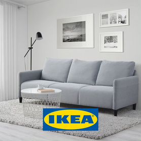 Диван 3-х местный angersby, серый IKEA