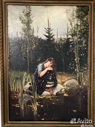 Старинная картина масло холст худ.Калаушин Б.М