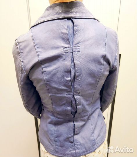 Кожаный пиджак женский, 42 р-р, винтаж