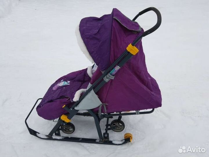 Детские санки коляска с колесами