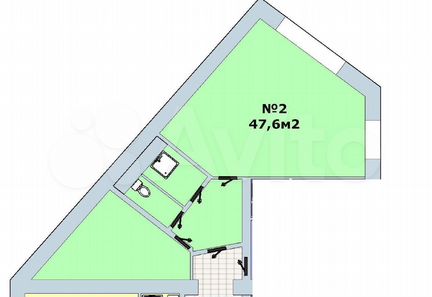 Квартира-студия, 47,6 м², 1/10 эт.