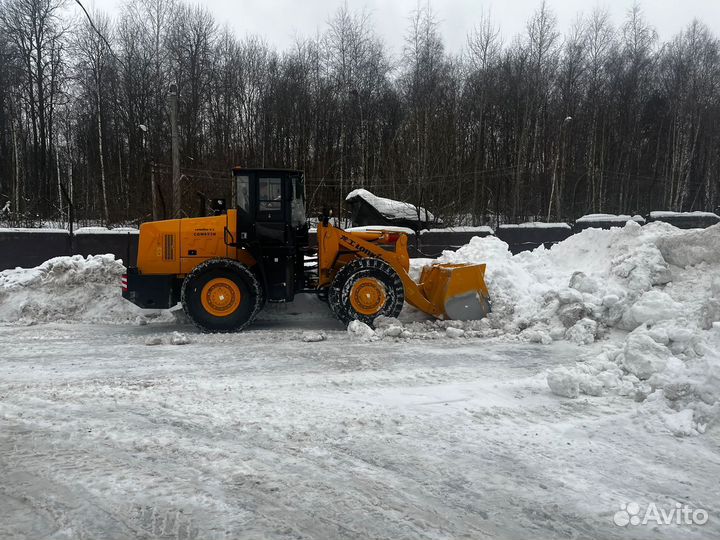 Чистка снега, аренда фронтального погрузчика