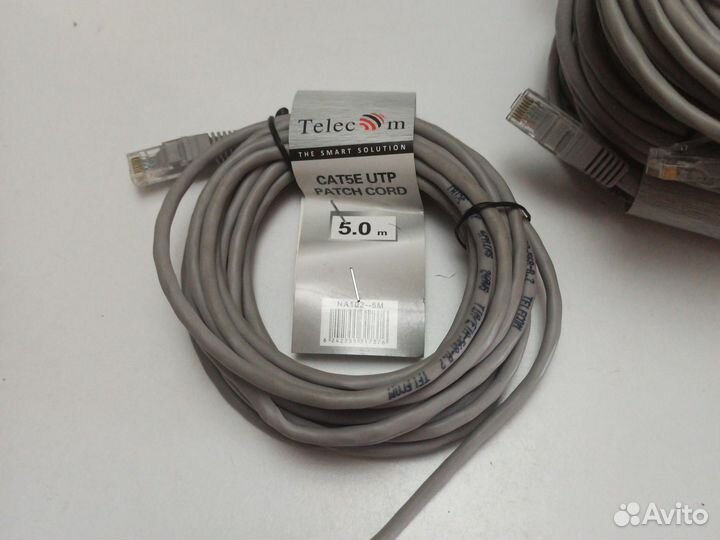 Литой патчкорд Telecom UTP, категория 5е, 5,0м