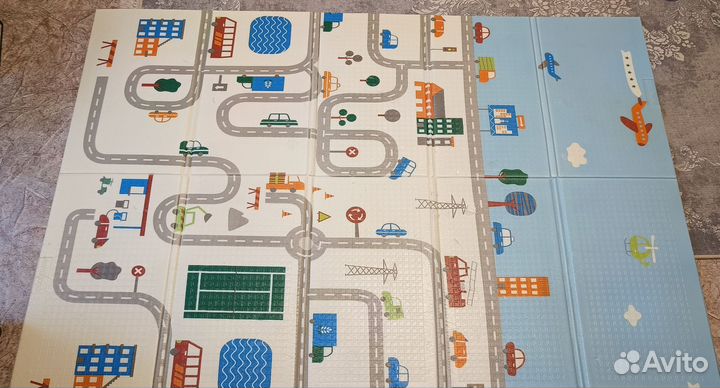 Двусторонний детский коврик для ползания