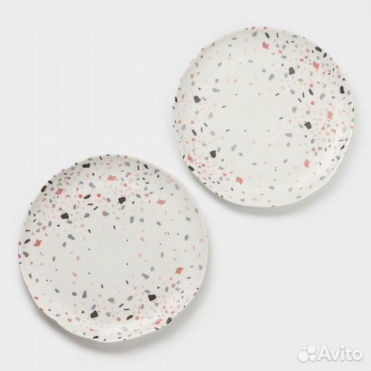 Тарелки Magistro Terazzo, d27 см, набор 2 шт, фарфор, белые