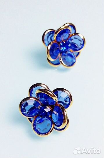 Винтажные серьги Swarovski безель. 1970-80-е