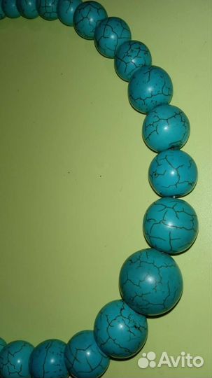 Бирюза натуральная, бусы СССР, состояние отличное