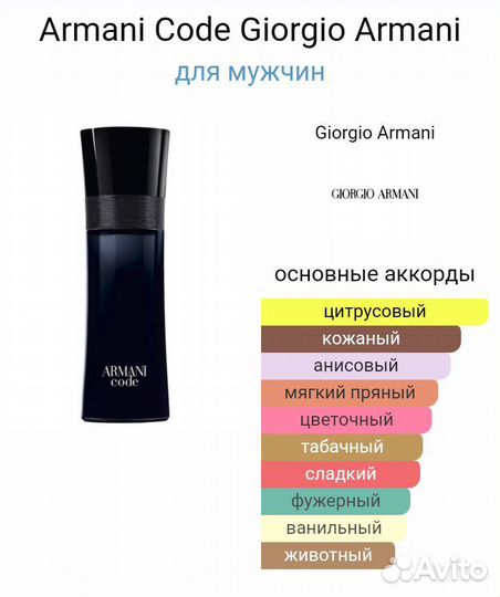 Giorgio Armani Code Pour Homme Духи Тестер 25 мл