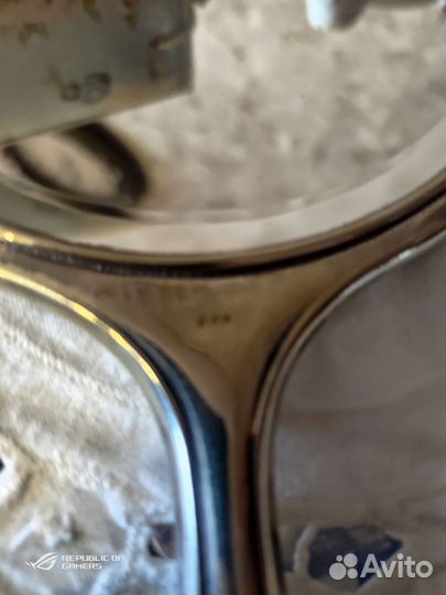 Зеркало ручное винтаж Европа серебрение