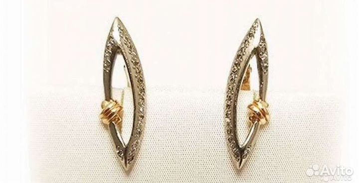 Золотые серьги, камни