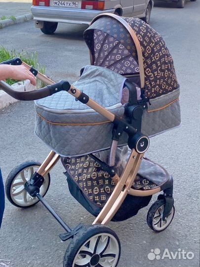 Коляска 2 в 1 эко кожа