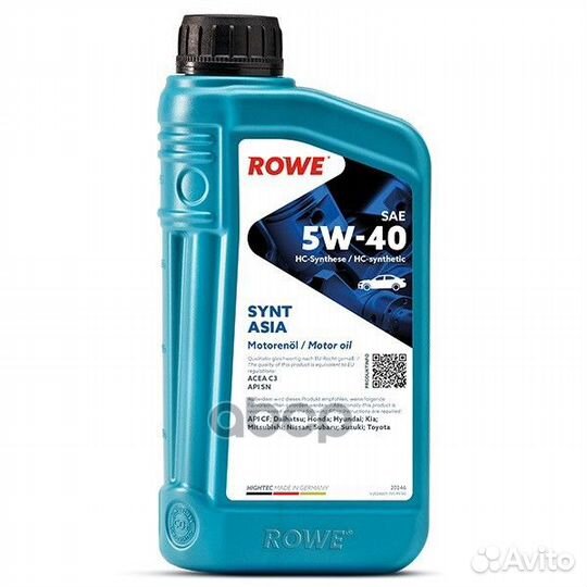 Rowe hightec synt asia 5W-40 SN/CF C3 Моторное