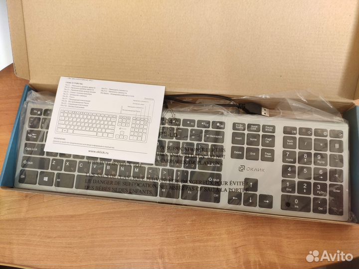 Клавиатура тихая Oklick 890S с проводом