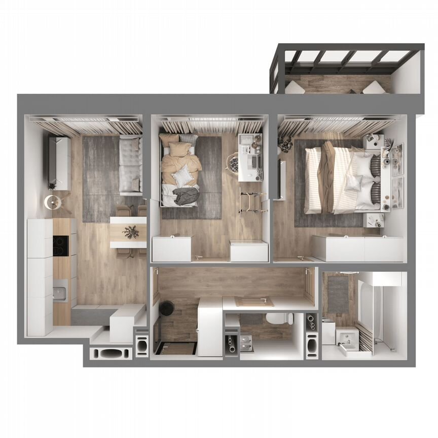 2-к. квартира, 50,5 м², 10/23 эт.