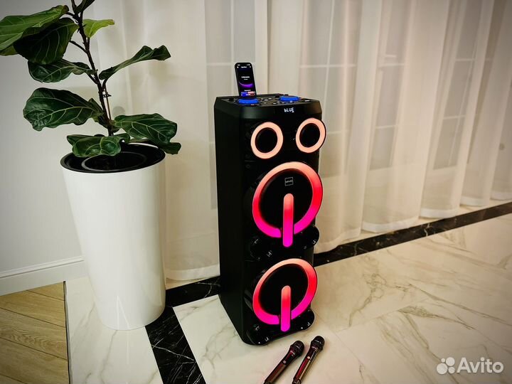 Огромная колонка мощный звук Bluetooth караоке