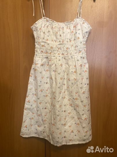 Платье хлопковое в цветочек xs