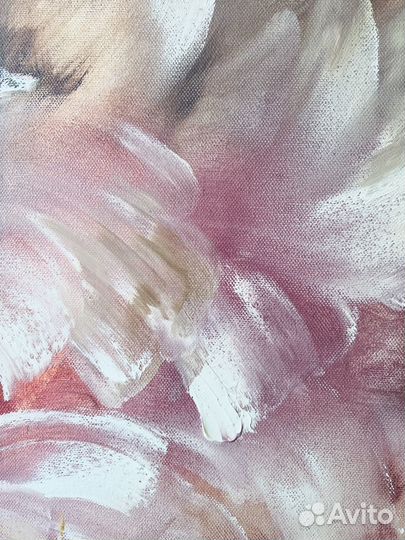 Премиальная картина маслом на холсте Бежевая