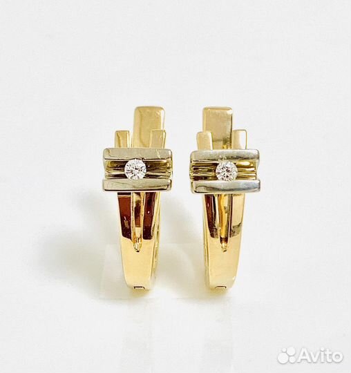 Золотые серьги с бриллиантами