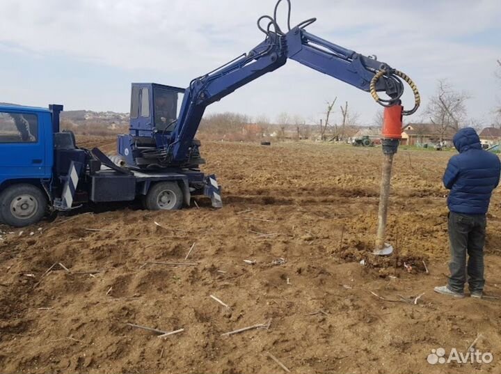 Ямобур Бурение свай винтовые сваи опоры лэп