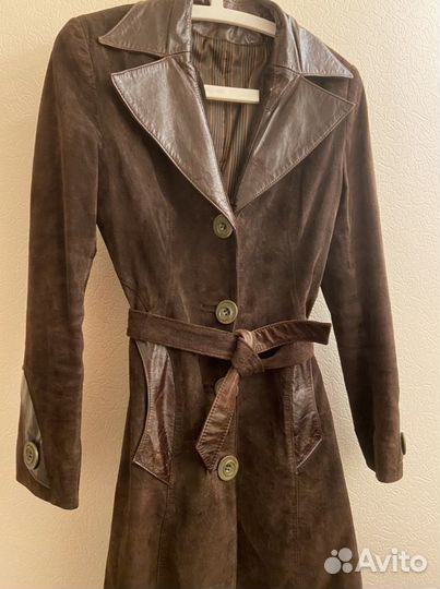 Пальто замшевое демисезонное 42-44 р