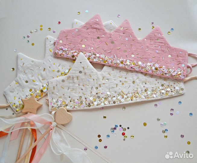 Набор текстильная корона и волшебная палочка