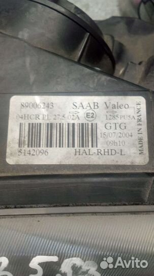 Фара левая сааб 9-5 рестайлинг