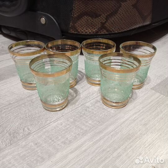Штоф рюмки цветное стекло СССР