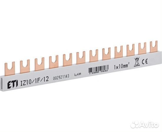 Шина питания IZ 10/1F/12 (10мм2, 1P, 0.21м, Fork)