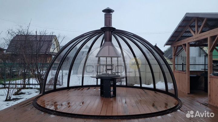 Купольная беседка с грилем. Гриль-беседка