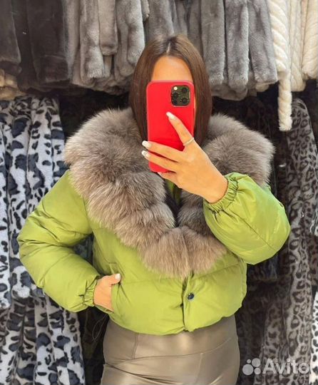 Пуховики с натуральным мехом 42-50