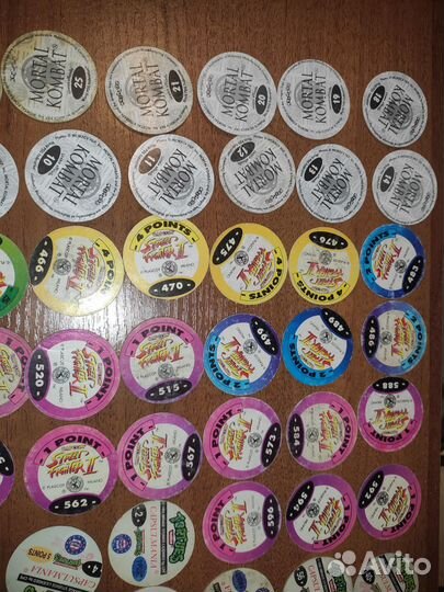 Фишки 100 штук street fighter,черепашки,мк