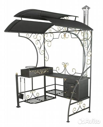 Мангал с крышей и печкой от производителя