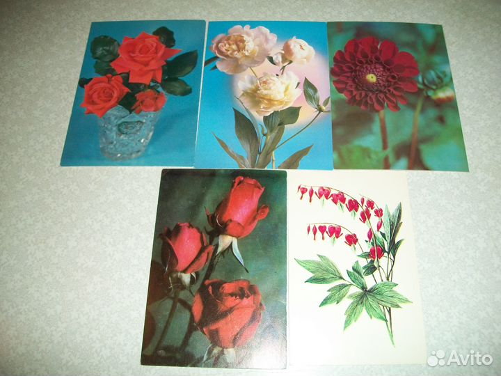 Открытки СССР 8 марта Цветы Поздравляю