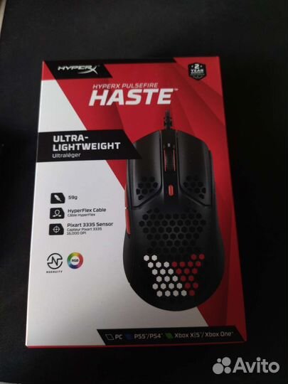 Игровая мышь Hyperx Pulsefire Haste Red новая